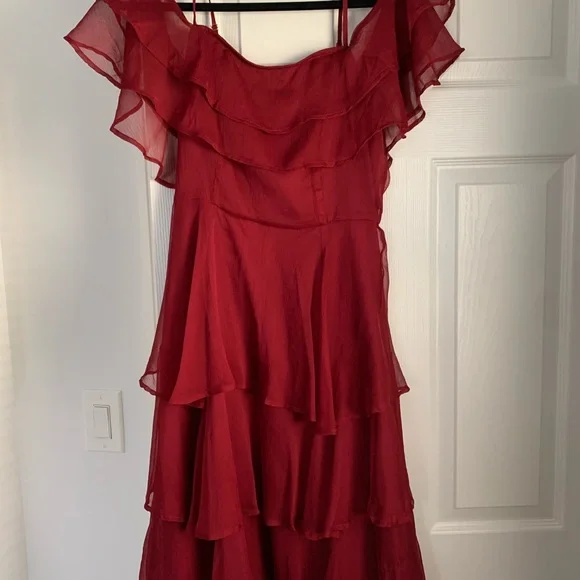 Dress Forum | Dresses | Cold Shoulder Ruffle Layered Midi Dress | Poshmark